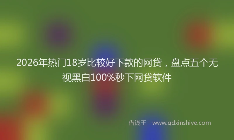 2026年热门18岁比较好下款的网贷，盘点五个无视黑白100%秒下网贷软件