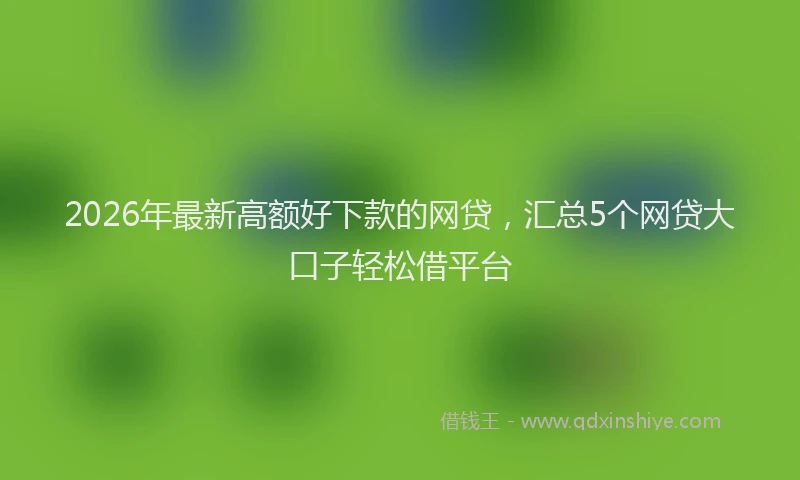 2026年最新高额好下款的网贷，汇总5个网贷大口子轻松借平台