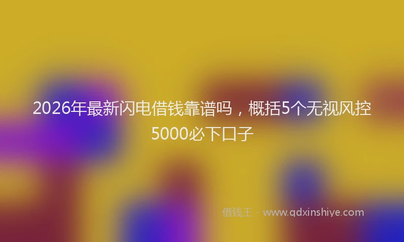 2026年最新闪电借钱靠谱吗，概括5个无视风控5000必下口子