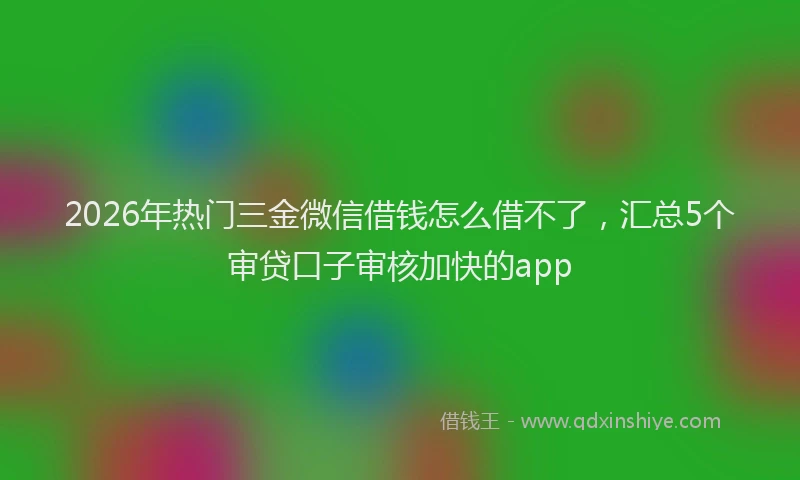 2026年热门三金微信借钱怎么借不了，汇总5个审贷口子审核加快的app