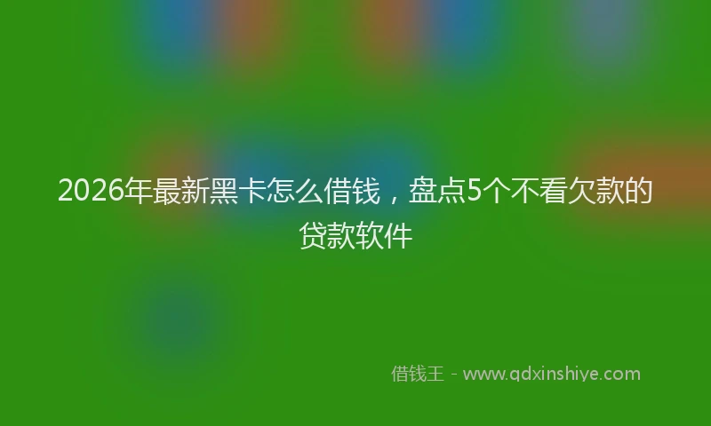 2026年最新黑卡怎么借钱，盘点5个不看欠款的贷款软件