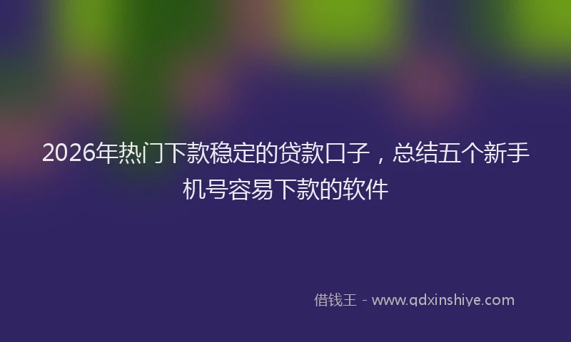 2026年热门下款稳定的贷款口子，总结五个新手机号容易下款的软件