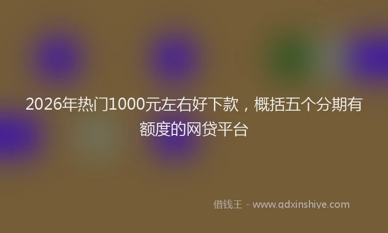 2026年热门1000元左右好下款，概括五个分期有额度的网贷平台