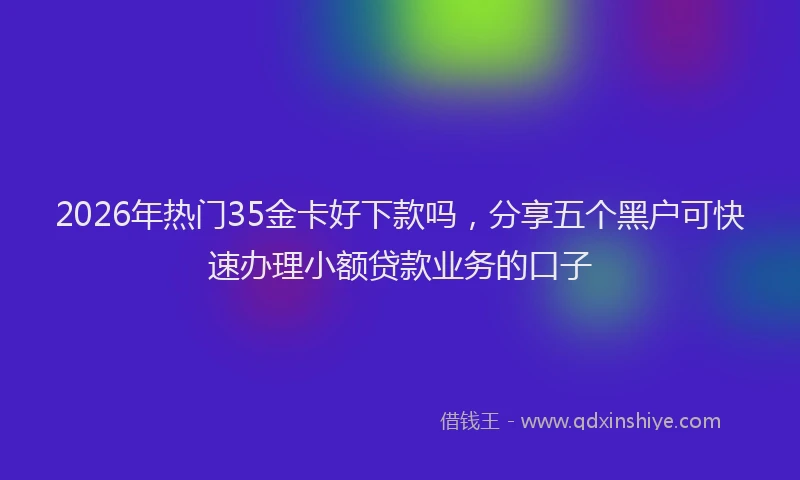 2026年热门35金卡好下款吗，分享五个黑户可快速办理小额贷款业务的口子