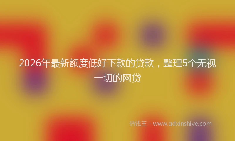 2026年最新额度低好下款的贷款，整理5个无视一切的网贷