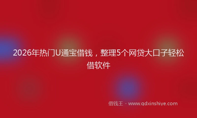 2026年热门U通宝借钱，整理5个网贷大口子轻松借软件