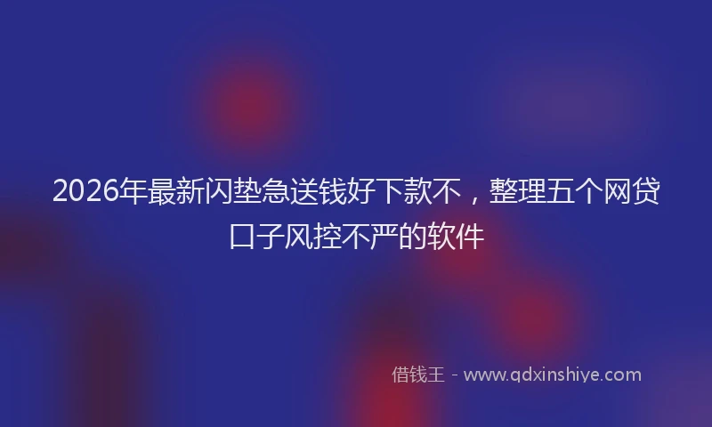 2026年最新闪垫急送钱好下款不，整理五个网贷口子风控不严的软件
