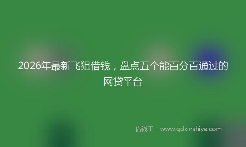 2026年最新飞狙借钱，盘点五个能百分百通过的网贷平台