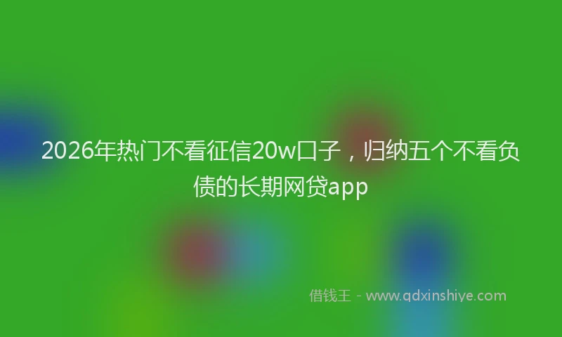 2026年热门不看征信20w口子，归纳五个不看负债的长期网贷app