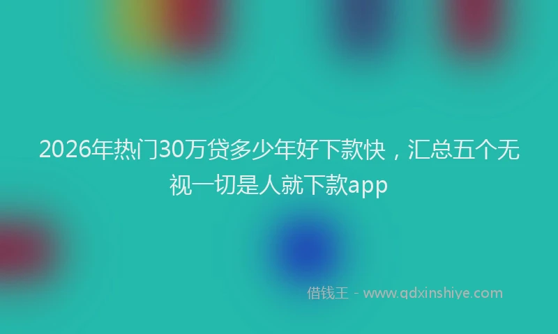 2026年热门30万贷多少年好下款快，汇总五个无视一切是人就下款app