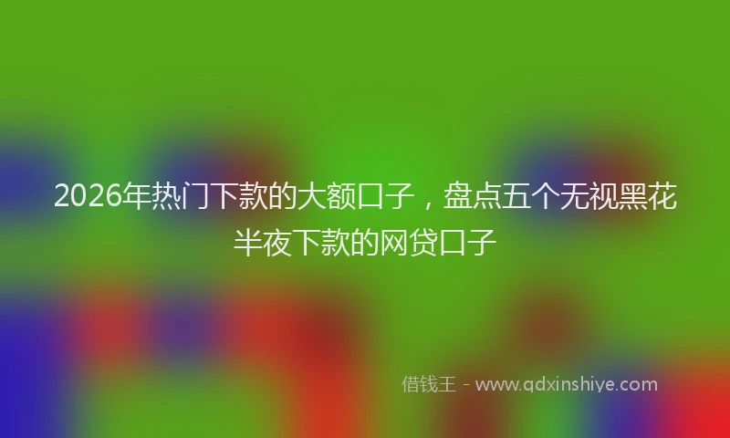 2026年热门下款的大额口子，盘点五个无视黑花半夜下款的网贷口子