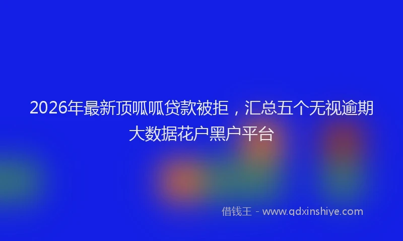 2026年最新顶呱呱贷款被拒，汇总五个无视逾期大数据花户黑户平台