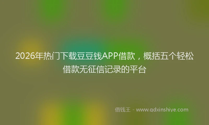 2026年热门下载豆豆钱APP借款，概括五个轻松借款无征信记录的平台