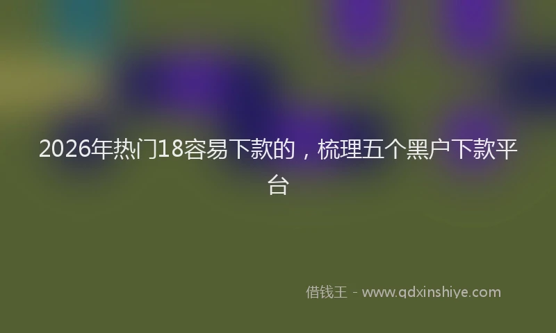2026年热门18容易下款的，梳理五个黑户下款平台