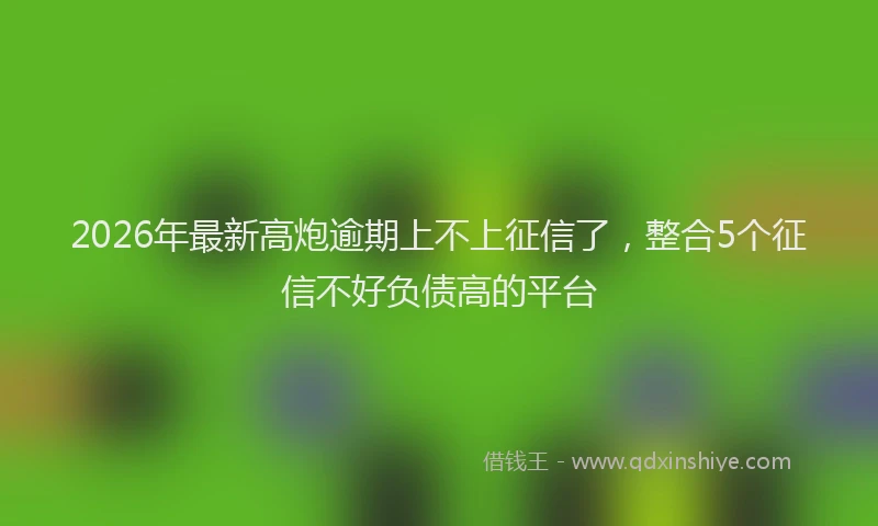 2026年最新高炮逾期上不上征信了，整合5个征信不好负债高的平台
