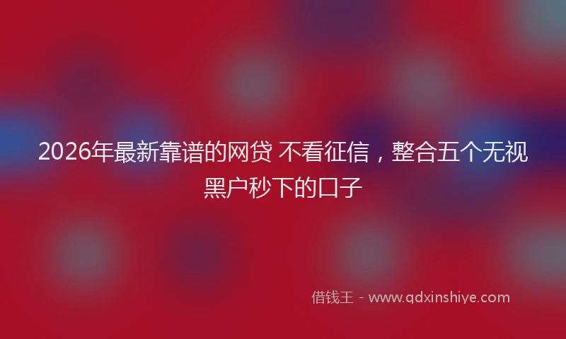 2026年最新靠谱的网贷 不看征信，整合五个无视黑户秒下的口子