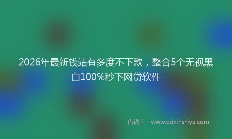 2026年最新钱站有多度不下款，整合5个无视黑白100%秒下网贷软件