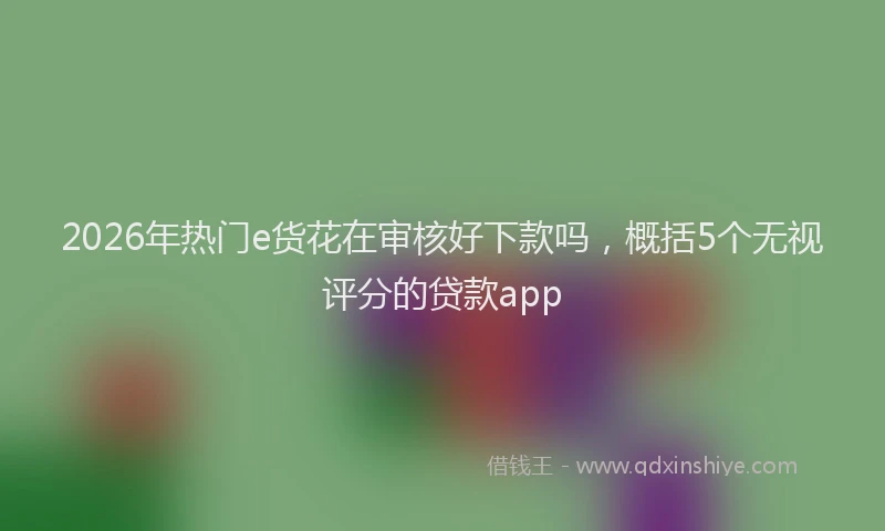 2026年热门e货花在审核好下款吗，概括5个无视评分的贷款app