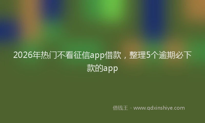 2026年热门不看征信app借款，整理5个逾期必下款的app