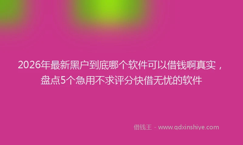 2026年最新黑户到底哪个软件可以借钱啊真实，盘点5个急用不求评分快借无忧的软件