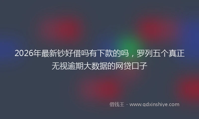 2026年最新钞好借吗有下款的吗，罗列五个真正无视逾期大数据的网贷口子