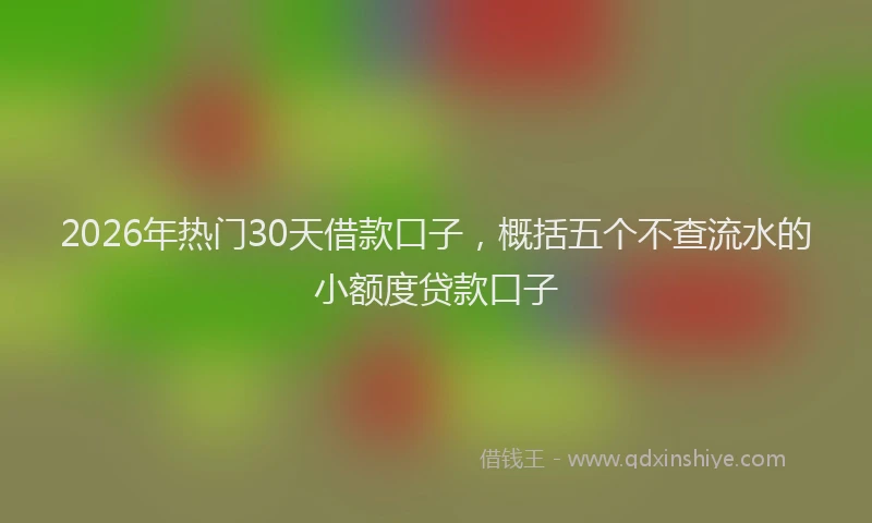 2026年热门30天借款口子，概括五个不查流水的小额度贷款口子