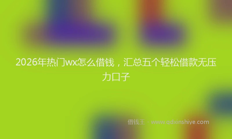 2026年热门wx怎么借钱，汇总五个轻松借款无压力口子
