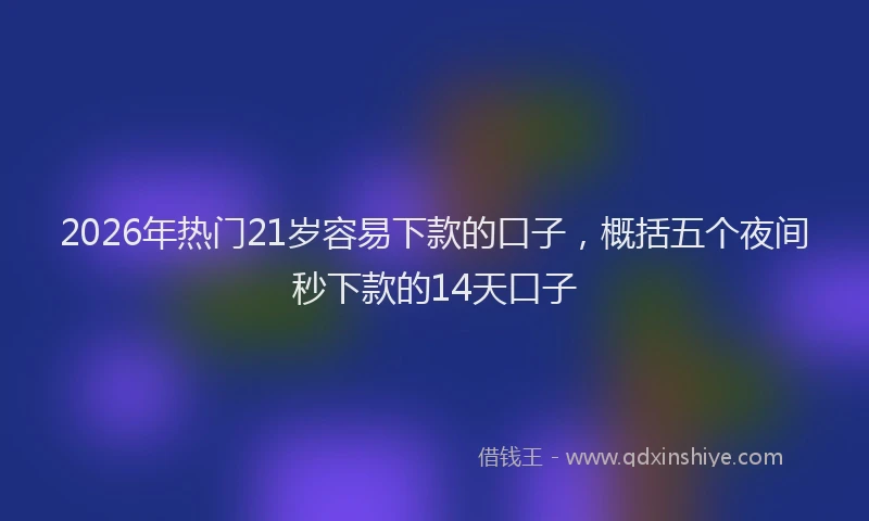 2026年热门21岁容易下款的口子，概括五个夜间秒下款的14天口子