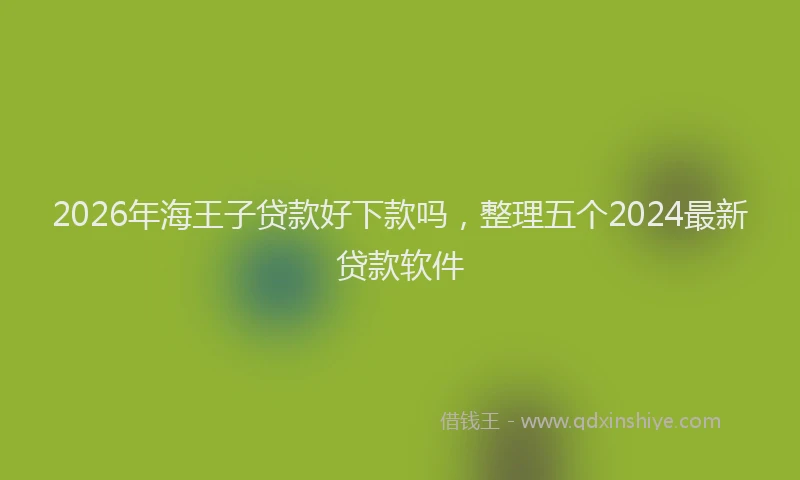 2026年海王子贷款好下款吗，整理五个2024最新贷款软件