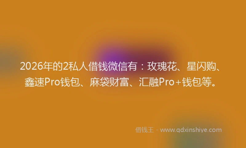 2026年的2私人借钱微信有：玫瑰花、星闪购、鑫速Pro钱包、麻袋财富、汇融Pro+钱包等。