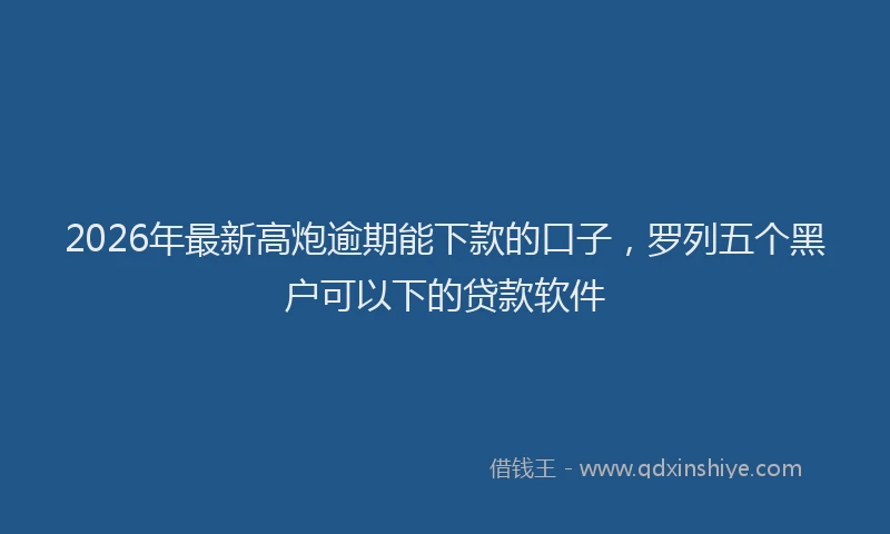 2026年最新高炮逾期能下款的口子，罗列五个黑户可以下的贷款软件