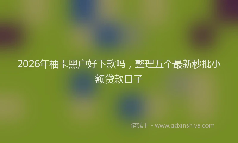 2026年柚卡黑户好下款吗，整理五个最新秒批小额贷款口子