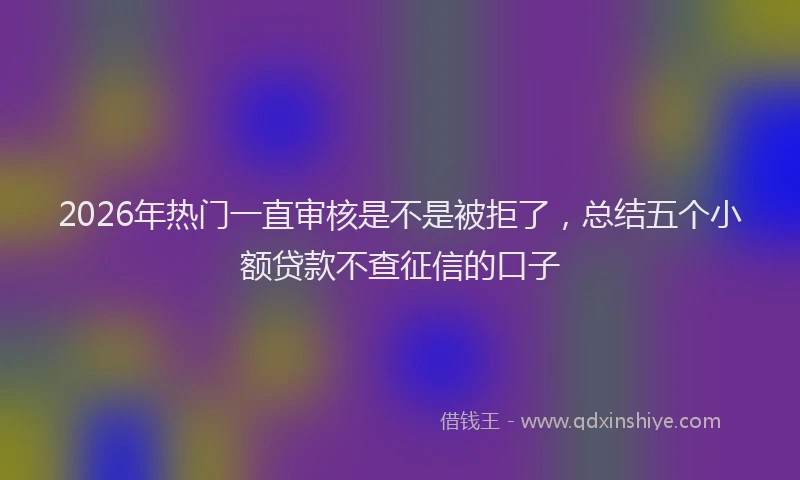 2026年热门一直审核是不是被拒了，总结五个小额贷款不查征信的口子