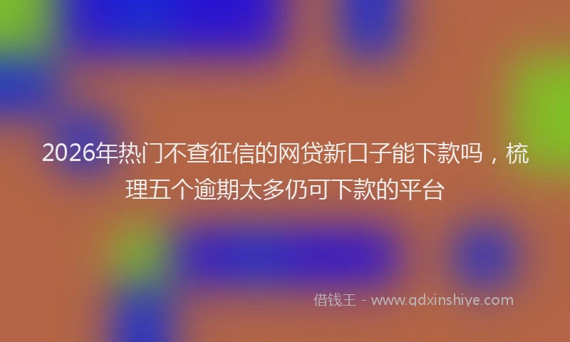 2026年热门不查征信的网贷新口子能下款吗，梳理五个逾期太多仍可下款的平台