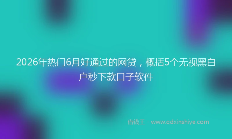 2026年热门6月好通过的网贷，概括5个无视黑白户秒下款口子软件