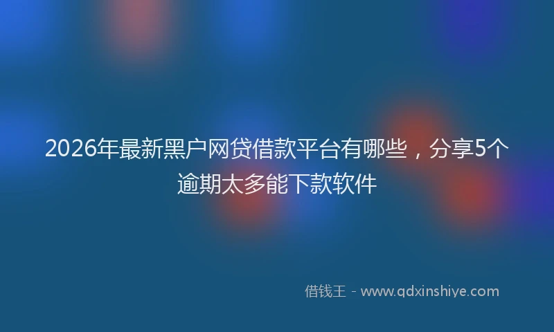 2026年最新黑户网贷借款平台有哪些，分享5个逾期太多能下款软件