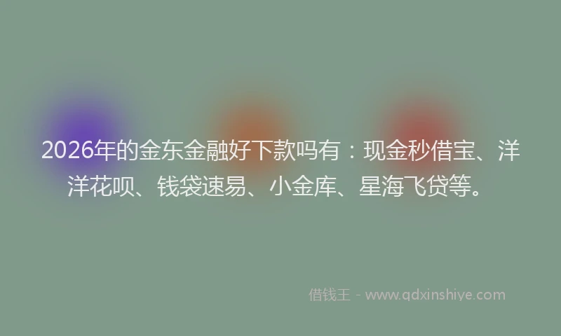2026年的金东金融好下款吗有：现金秒借宝、洋洋花呗、钱袋速易、小金库、星海飞贷等。