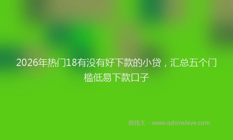 2026年热门18有没有好下款的小贷，汇总五个门槛低易下款口子