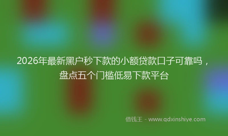 2026年最新黑户秒下款的小额贷款口子可靠吗，盘点五个门槛低易下款平台