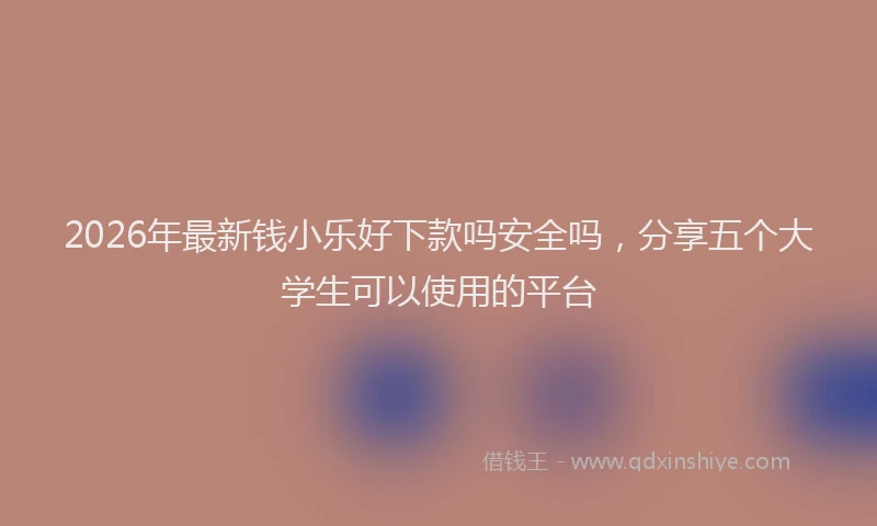 2026年最新钱小乐好下款吗安全吗，分享五个大学生可以使用的平台