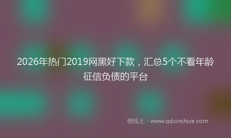 2026年热门2019网黑好下款，汇总5个不看年龄征信负债的平台