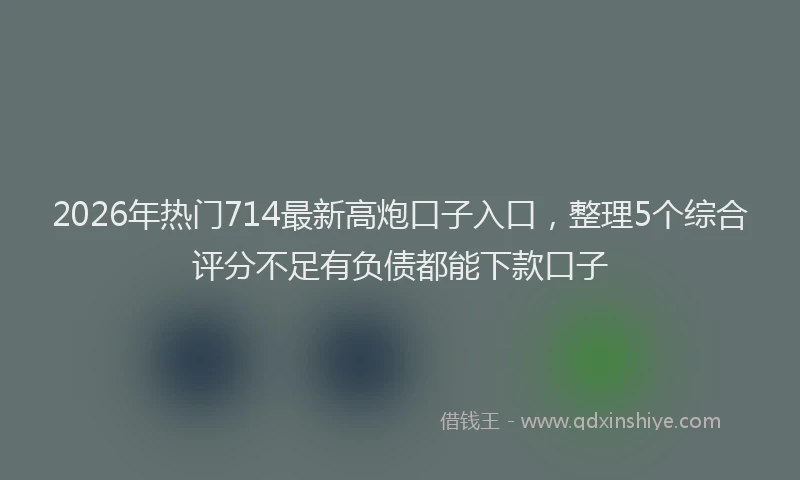 2026年热门714最新高炮口子入口，整理5个综合评分不足有负债都能下款口子
