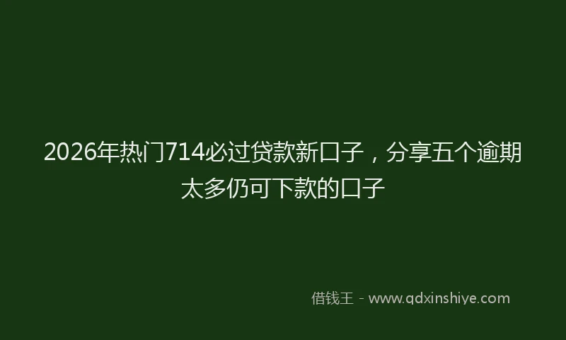 2026年热门714必过贷款新口子，分享五个逾期太多仍可下款的口子
