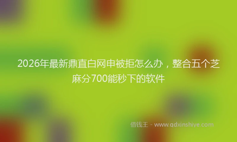 2026年最新鼎直白网申被拒怎么办，整合五个芝麻分700能秒下的软件