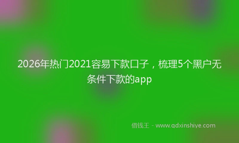 2026年热门2021容易下款口子，梳理5个黑户无条件下款的app
