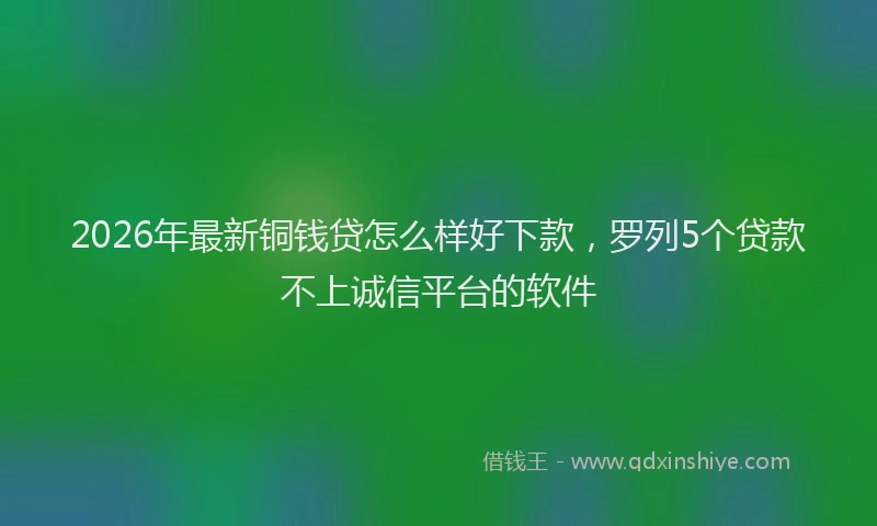 2026年最新铜钱贷怎么样好下款，罗列5个贷款不上诚信平台的软件