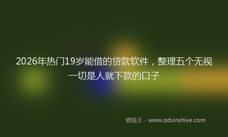 2026年热门19岁能借的贷款软件，整理五个无视一切是人就下款的口子