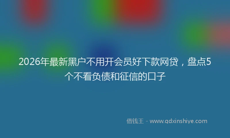 2026年最新黑户不用开会员好下款网贷，盘点5个不看负债和征信的口子