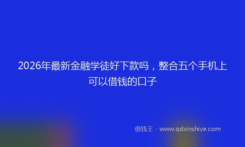2026年最新金融学徒好下款吗，整合五个手机上可以借钱的口子
