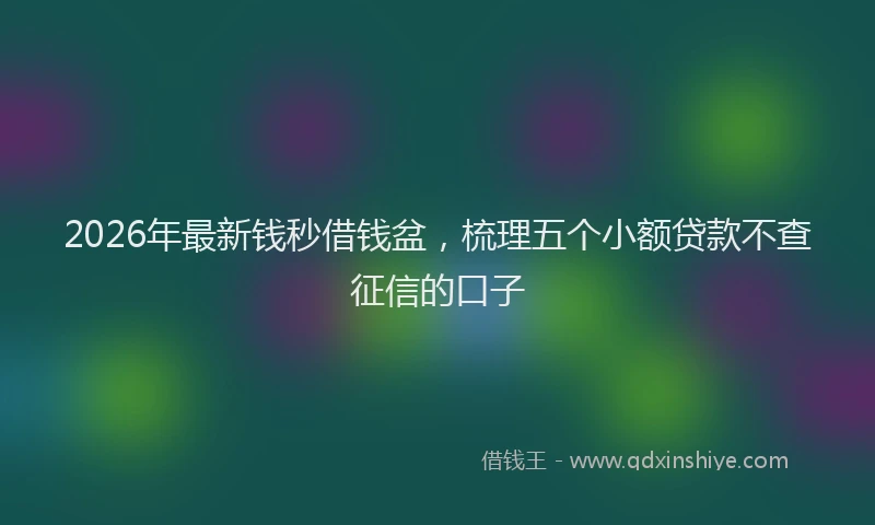 2026年最新钱秒借钱盆，梳理五个小额贷款不查征信的口子